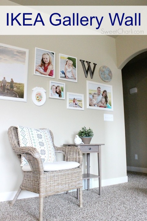 gallery wall with IKEA frames