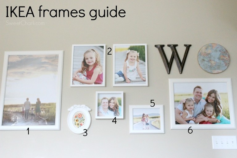 IKEA gallery wall guide with frame sizes