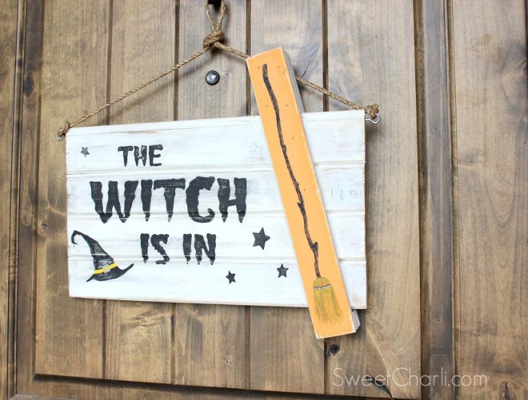 the witch is in door hanger
